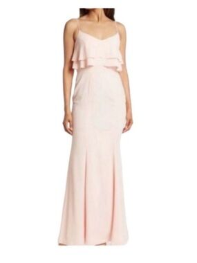 LIKELY Monte Ruffle Gown
Maxi Bridesmaid Dress 
Seh Mauve/Pink Color